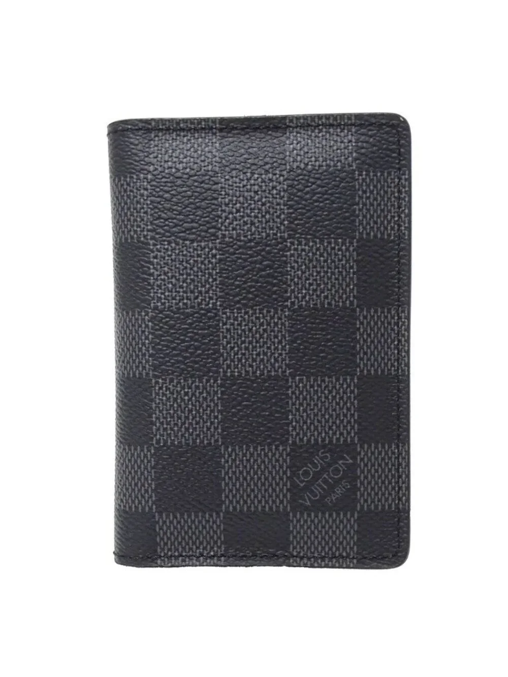 Louis Vuitton Card Case Damier Graphite Canvas Pocket Organizer Black Foldable